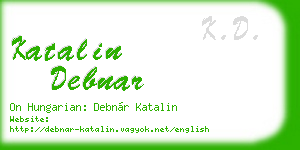 katalin debnar business card