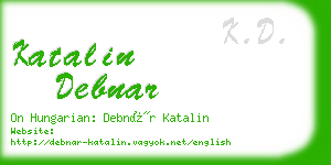 katalin debnar business card